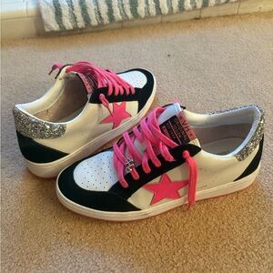 Vintage Havana Pink Star Glitter Sneakers